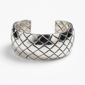 Handmade Taxco Sterling Silver Cuff Bracelet – 925 Silver, Adjustable, Wide Wove